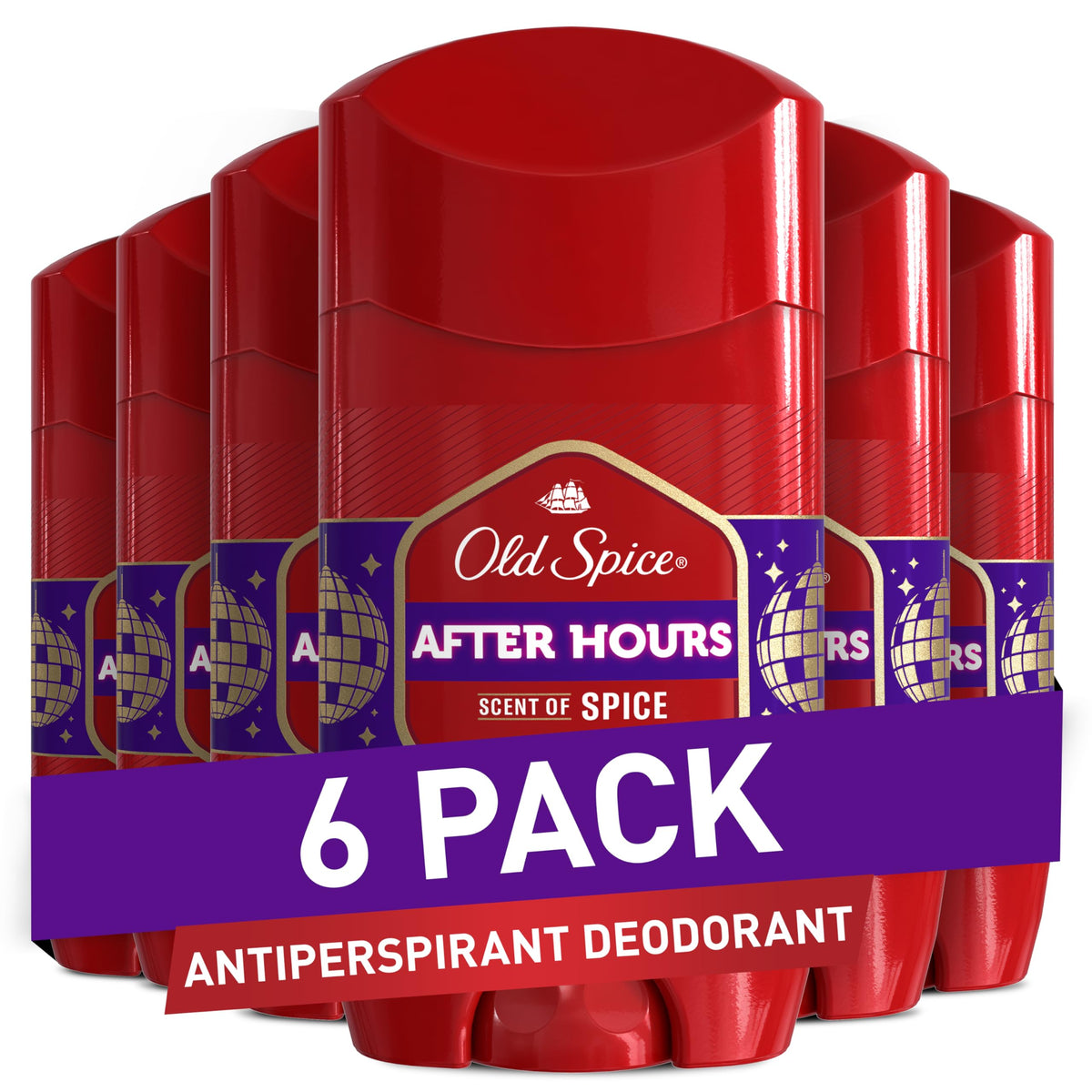 Old Spice Antiperspirant Deodorant for Men, 24/7 Sweat & Odor Protection, 24/7 Lasting Freshness, Invisible Solid, Champion with Fresh Air Scent, 2.6 oz (Pack of 6)