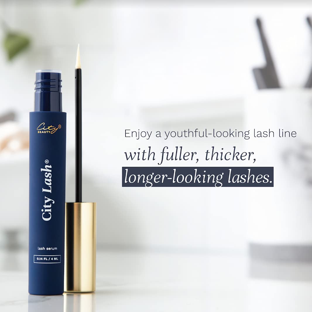 City Beauty City Lash® - Natural Eyelash Enhancing Serum - Nourish & Lengthen Lashes - No Harsh Chemicals - Get Stronger, Fuller, Thicker-Looking Eyelashes - Clean & Cruelty-Free