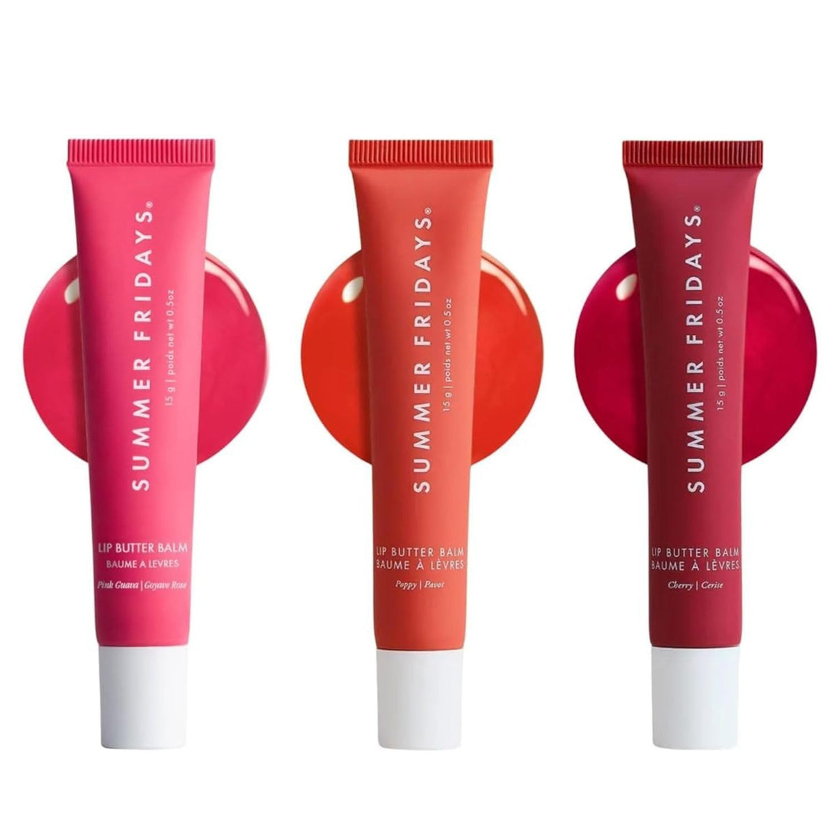 Summer Fridays Sweet Summer Minis Lip Balm Trio (0.35 Oz, 3 Ct) | Limited-Edition Tinted Lip Gloss Gift Set, Hydrating, Non-Sticky Sheer Color, Nourishing Skin Care Ingredients, Vegan