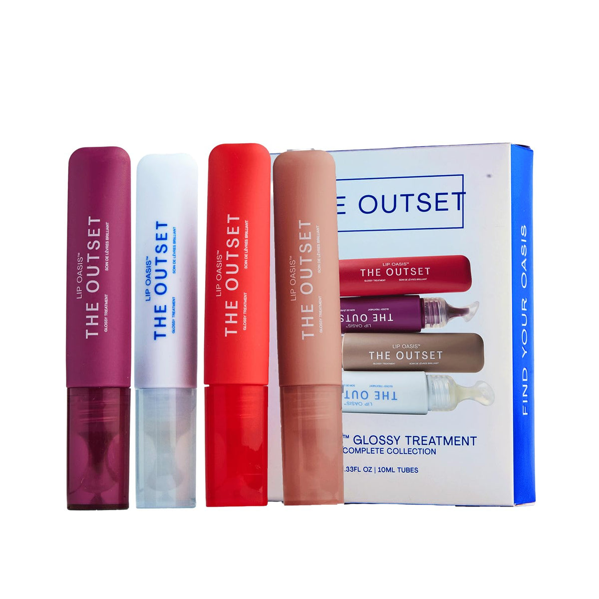 The Outset Lip Oasis Hydrating Lip Balm & Gloss 4-Shade Set, 0.3 oz Each