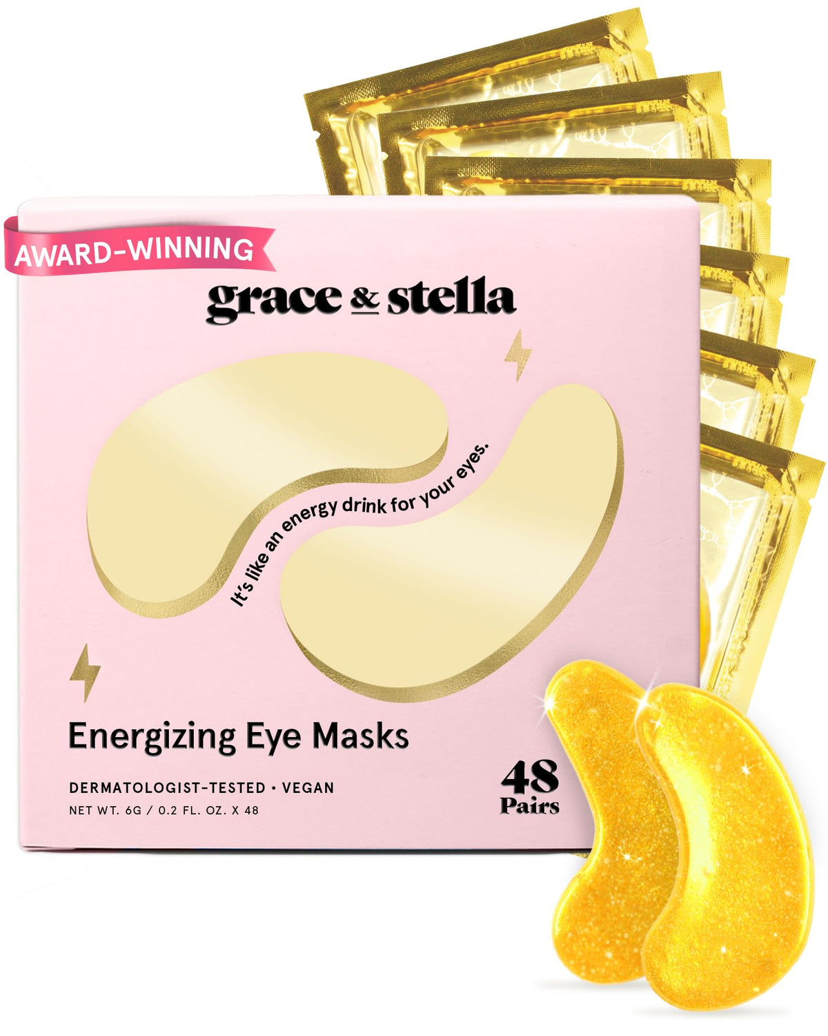 grace & stella Under Eye Patches Eye Masks for Puffy Eyes and Dark Circles | Gifts for Women, Bridesmaids, Birthdays, Bachelorette Party, Self Care Gifts for Women - Vegan Cruelty-Free (12 Pairs)
