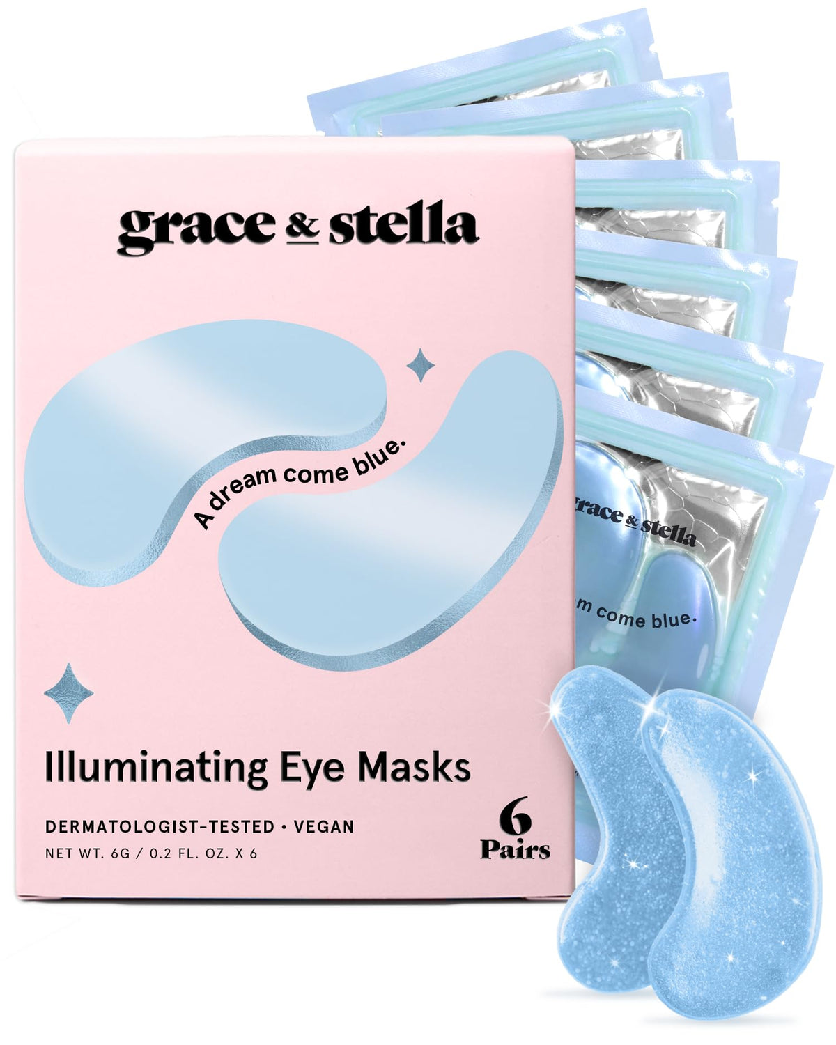 grace & stella Under Eye Patches Eye Masks for Puffy Eyes and Dark Circles | Gifts for Women, Bridesmaids, Birthdays, Bachelorette Party, Self Care Gifts for Women - Vegan Cruelty-Free (12 Pairs)