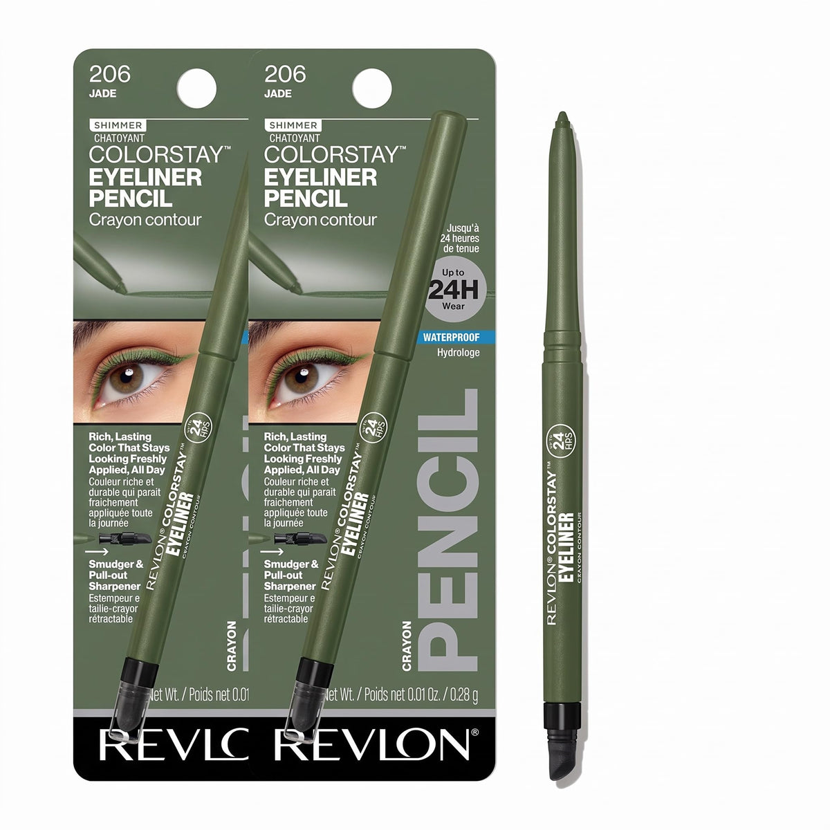 Revlon ColorStay Pencil Waterproof Eyeliner, Smudge-Proof, Eye Makeup with Built-In Sharpener, Packaging May Vary, 210 Teal, 0.01 oz