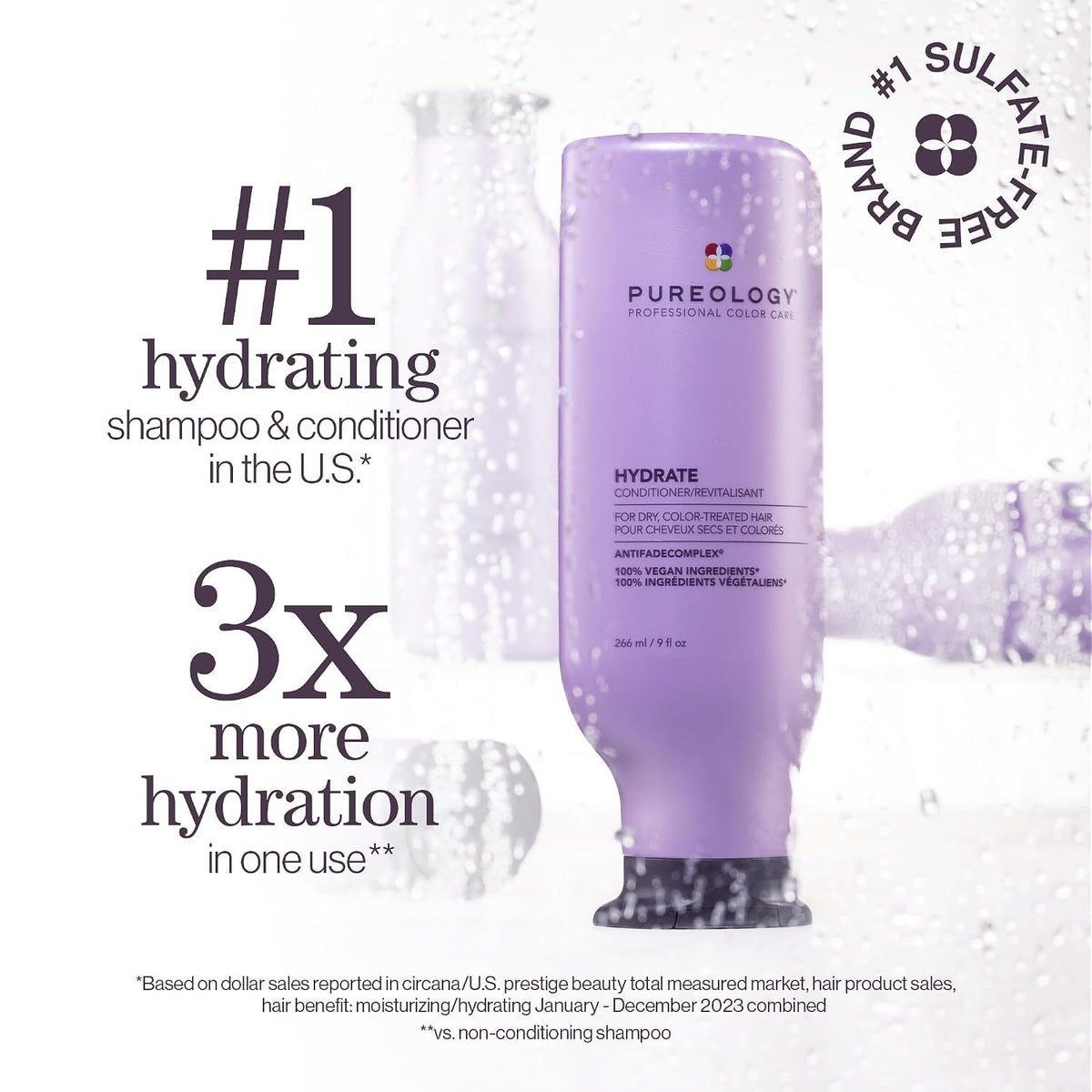 Pureology Hydrate Conditioner – Moisturizes Dry & Color-Treated Hair
