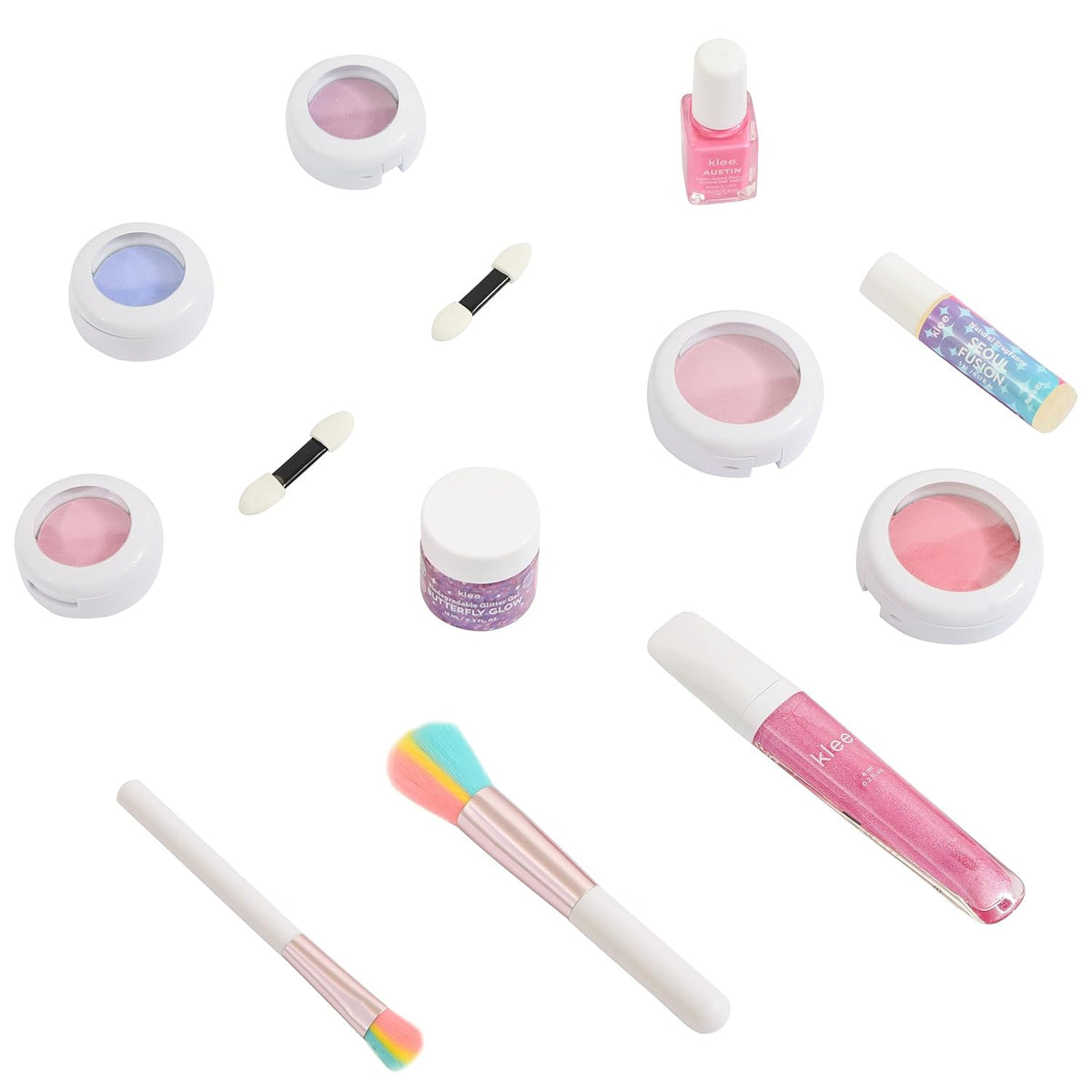 Klee Naturals Holiday Ultimate Mineral Makeup Kit. Gentle and Non-Toxic. Perfect for Kids and Tweens. Made in USA. (Let It Glow)