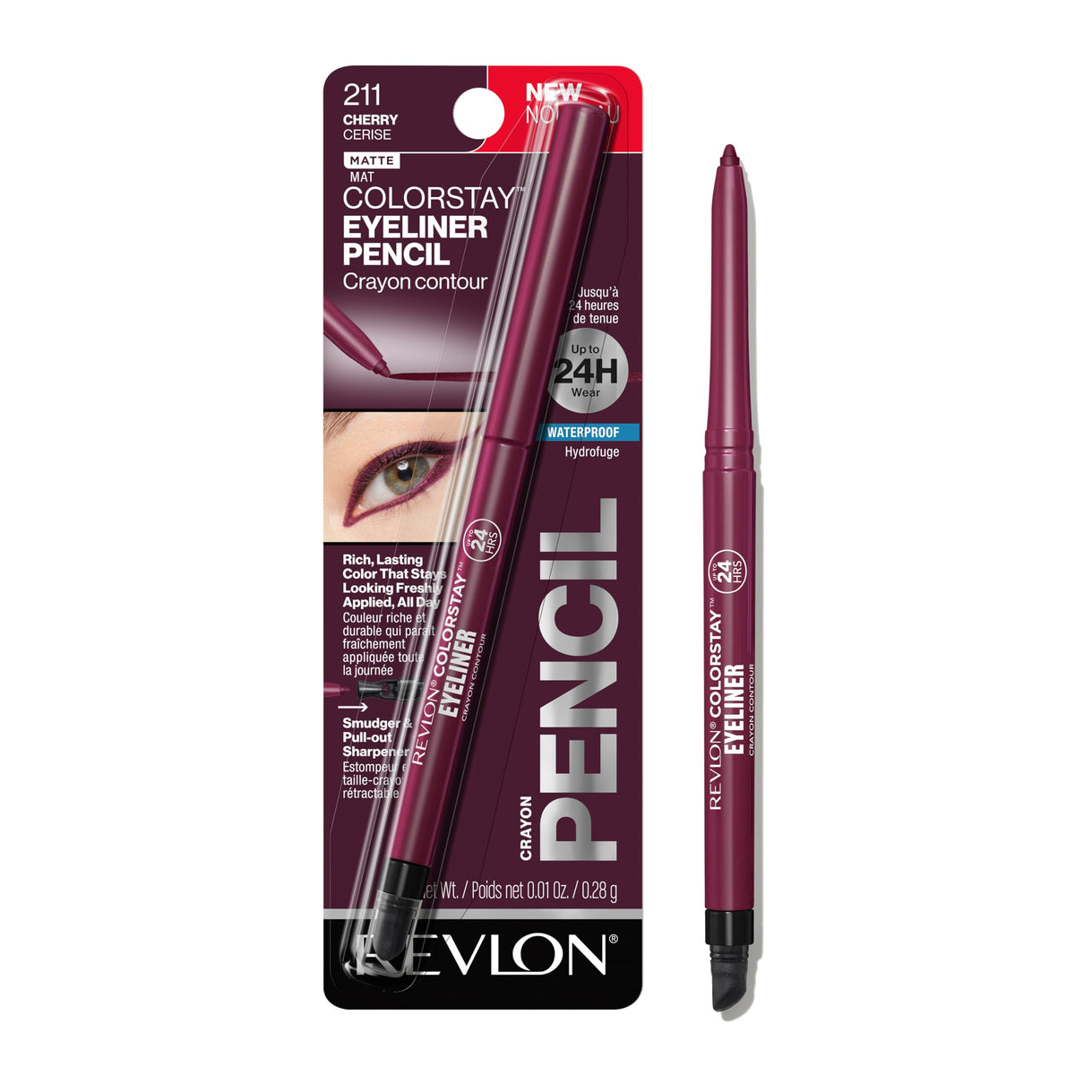 Revlon ColorStay Pencil Waterproof Eyeliner, Smudge-Proof, Eye Makeup with Built-In Sharpener, Packaging May Vary, 210 Teal, 0.01 oz