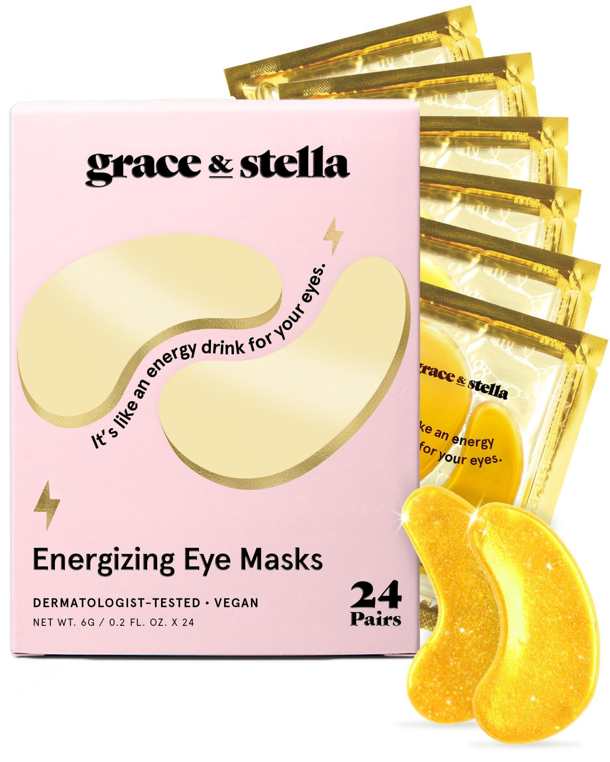 grace & stella Under Eye Patches Eye Masks for Puffy Eyes and Dark Circles | Gifts for Women, Bridesmaids, Birthdays, Bachelorette Party, Self Care Gifts for Women - Vegan Cruelty-Free (12 Pairs)