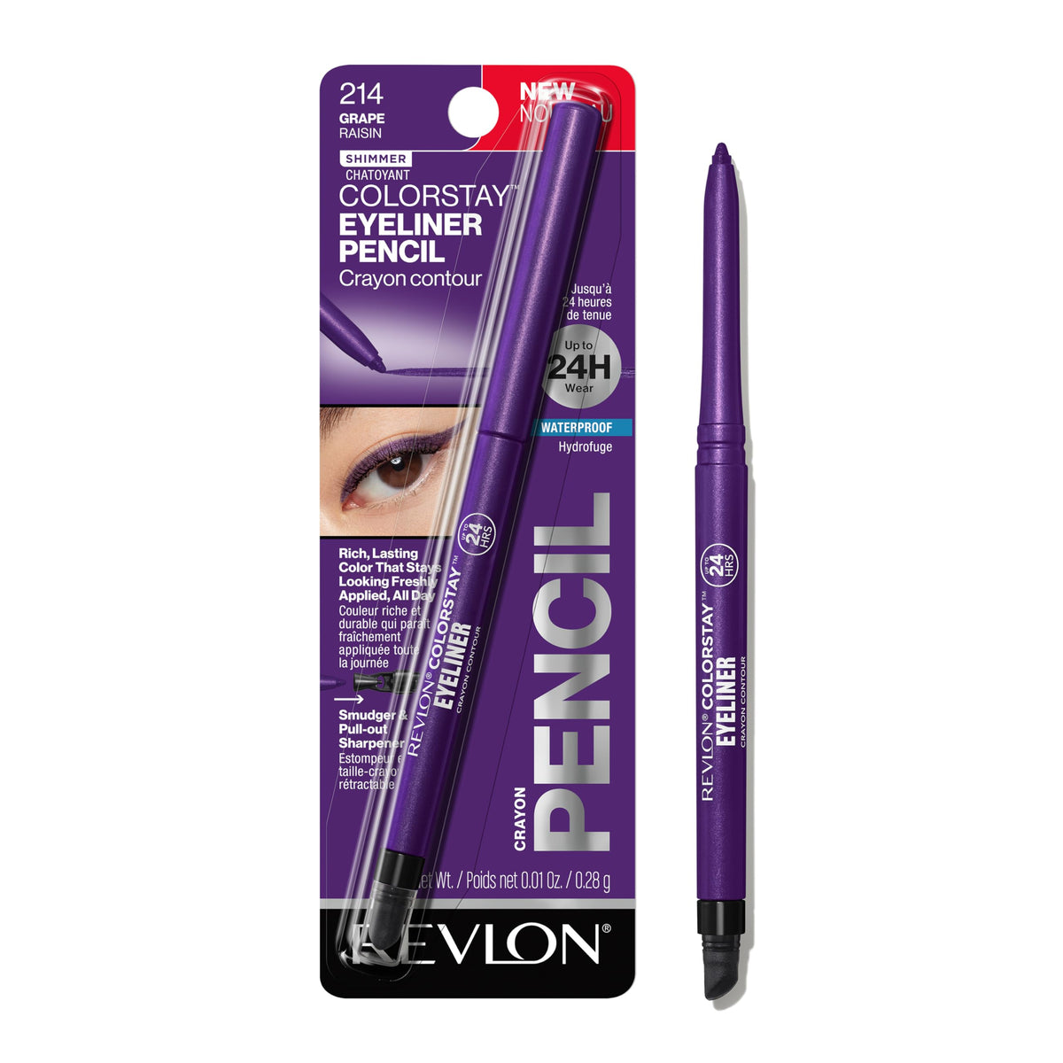 Revlon ColorStay Pencil Waterproof Eyeliner, Smudge-Proof, Eye Makeup with Built-In Sharpener, Packaging May Vary, 210 Teal, 0.01 oz