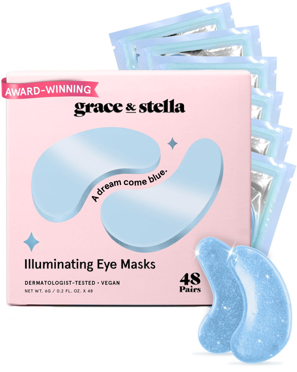 grace & stella Under Eye Patches Eye Masks for Puffy Eyes and Dark Circles | Gifts for Women, Bridesmaids, Birthdays, Bachelorette Party, Self Care Gifts for Women - Vegan Cruelty-Free (12 Pairs)