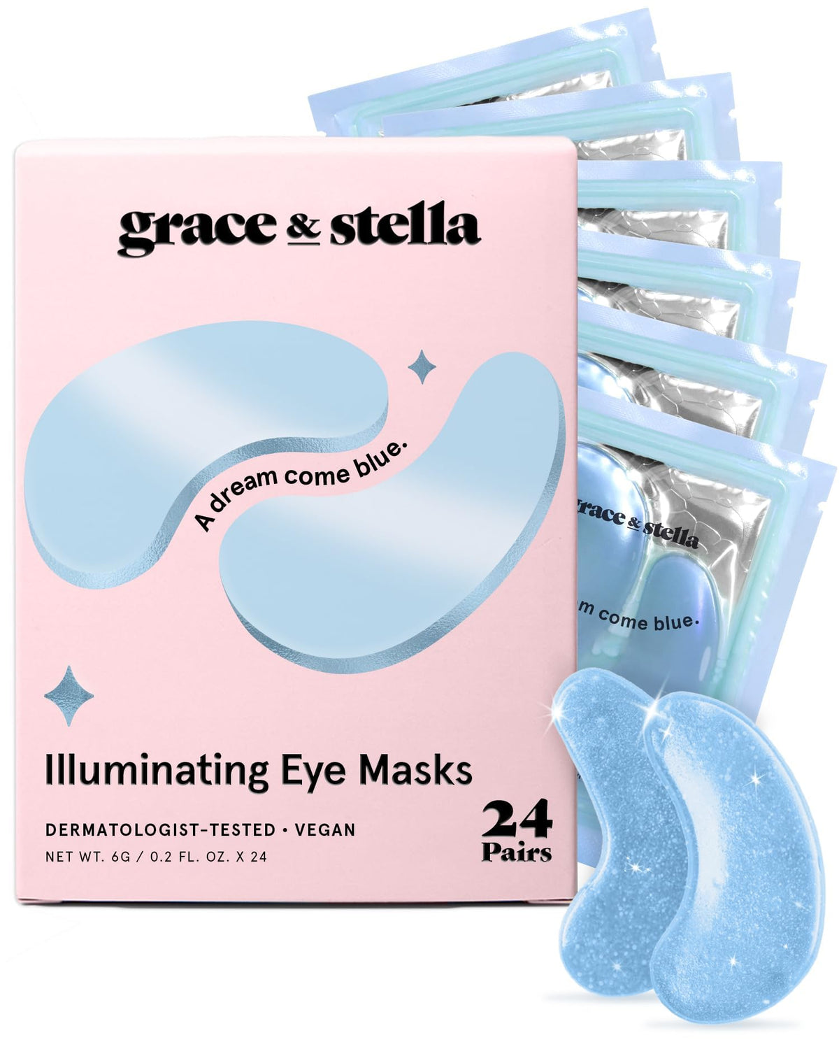 grace & stella Under Eye Patches Eye Masks for Puffy Eyes and Dark Circles | Gifts for Women, Bridesmaids, Birthdays, Bachelorette Party, Self Care Gifts for Women - Vegan Cruelty-Free (12 Pairs)