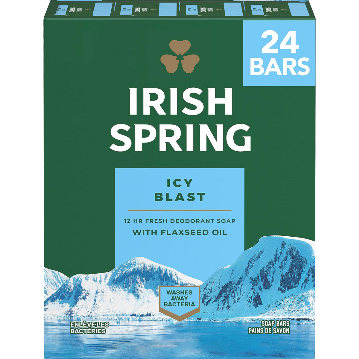 Irish Spring Active Scrub Mens Bar Soap, Men's Exfoliating Bar Soap, Smell Fresh and Clean for 12 Hours, Men Soap Bars for Washing Hands and Body, Recyclable Carton, 24 Pack, 3.7 Oz Soap Bars