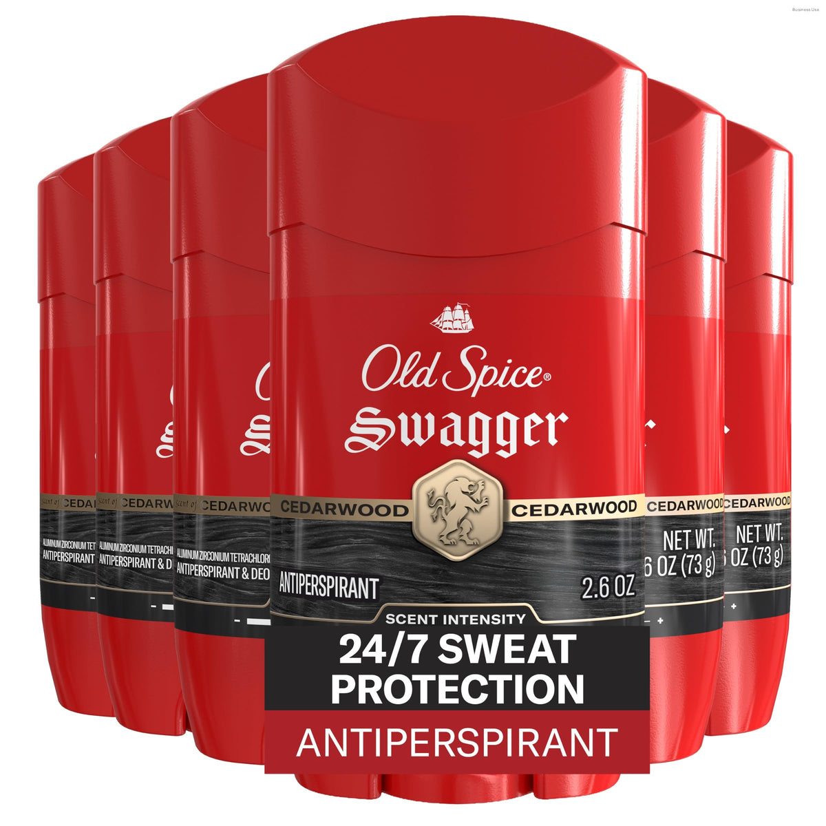 Old Spice Antiperspirant Deodorant for Men, 24/7 Sweat & Odor Protection, 24/7 Lasting Freshness, Invisible Solid, Champion with Fresh Air Scent, 2.6 oz (Pack of 6)