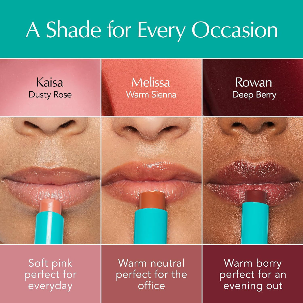 Thrive Causemetics Sheer Strength Lip Tint Trio with Bag, 3 Shades
