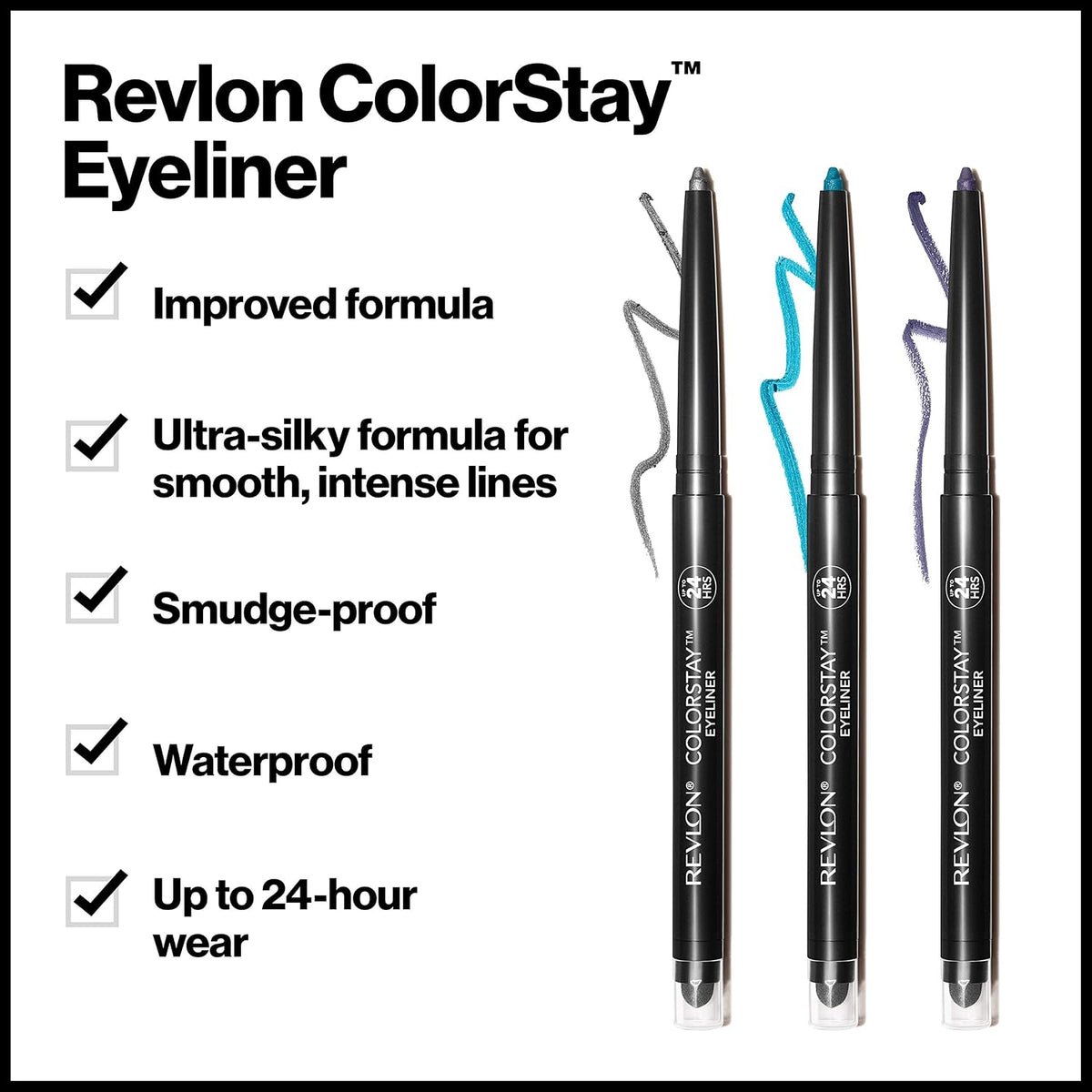 Revlon ColorStay Pencil Waterproof Eyeliner, Smudge-Proof, Eye Makeup with Built-In Sharpener, Packaging May Vary, 210 Teal, 0.01 oz